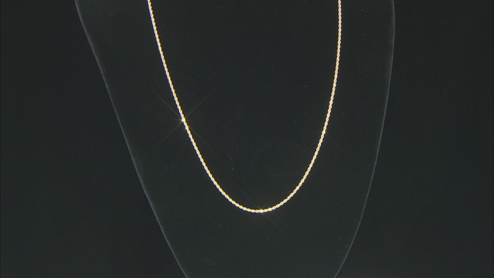 10K Yellow Gold Set of Two 1MM Rope Chain 18 and 20 Inch Necklaces Video Thumbnail