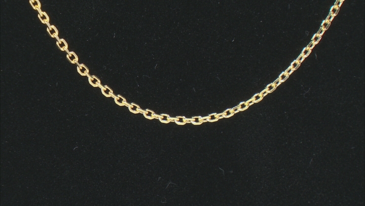 14K Yellow Gold 1MM Diamond Cut 18" Cable Chain Necklace Video Thumbnail