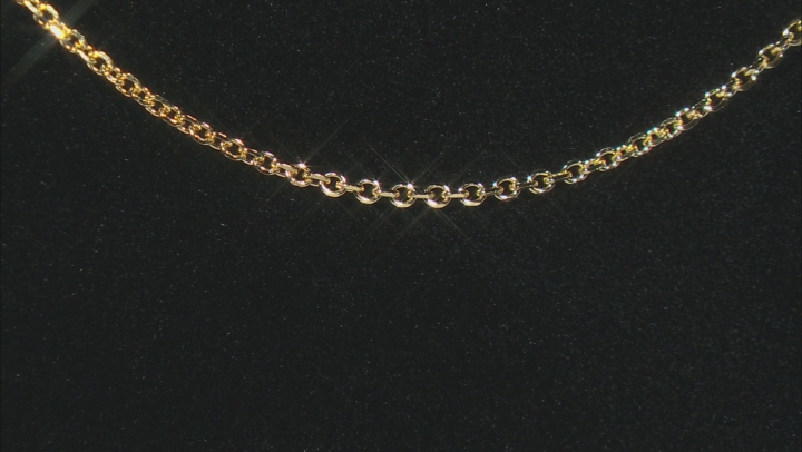 10K Yellow Gold Faceted Square 18" Rolo Link Chain Necklace Video Thumbnail