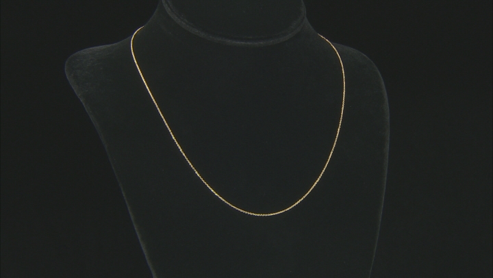 10K Yellow Gold Faceted Square 18" Rolo Link Chain Necklace Video Thumbnail
