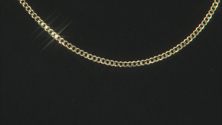10K Yellow Gold 2.4MM Curb Chain 18 Inch Necklace Video Thumbnail
