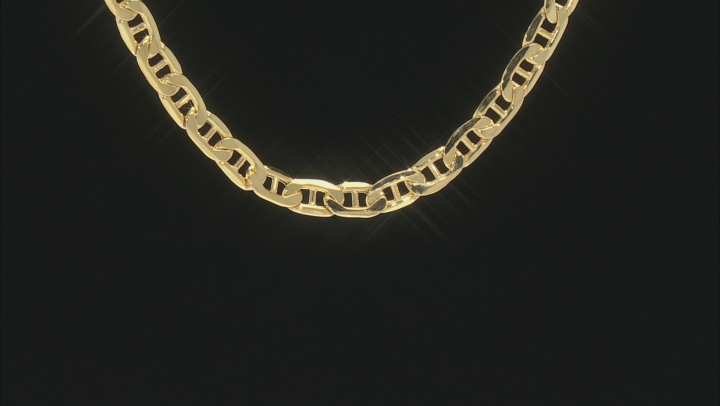 10k Yellow Gold Polished 5.5mm 20 inch Mariner Chain Necklace Video Thumbnail