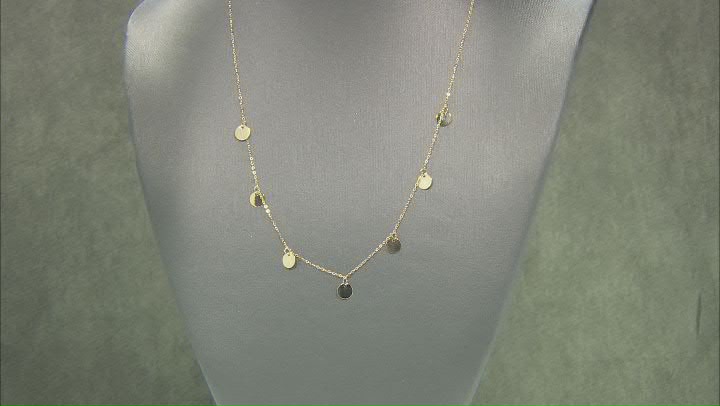 10K Yellow Gold Station Circles 18 Inch Necklace Video Thumbnail