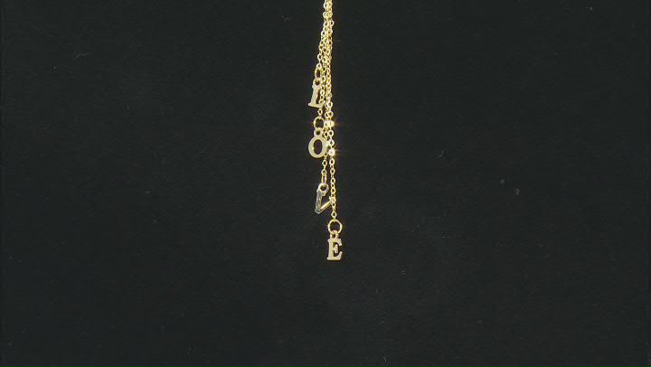 10K Yellow Gold "Love" Letter 18 Inch Cable chain Necklace Video Thumbnail