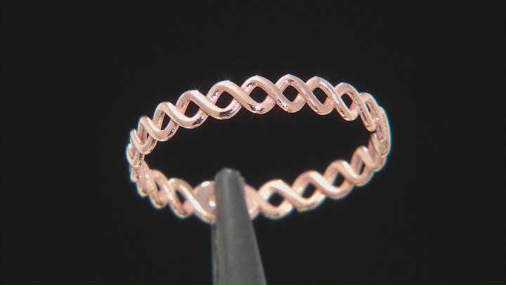 10K Rose Gold Twisted High-Polished Curb Ring