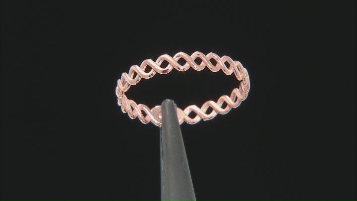 10K Rose Gold Twisted High-Polished Curb Ring
