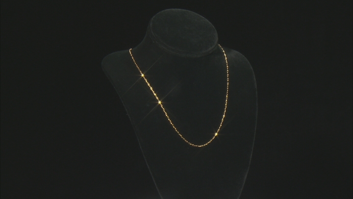 10k Yellow Gold 1mm Twisted Mariner Chain 22 inch Necklace