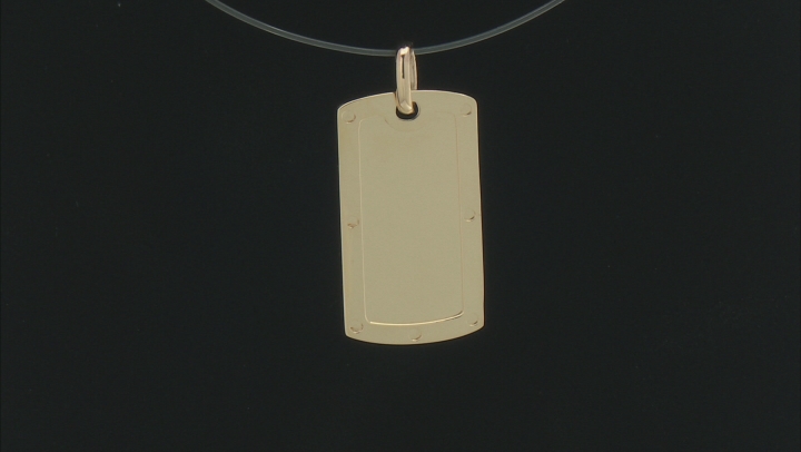 10K Yellow Gold Dog Tag Pendant Video Thumbnail