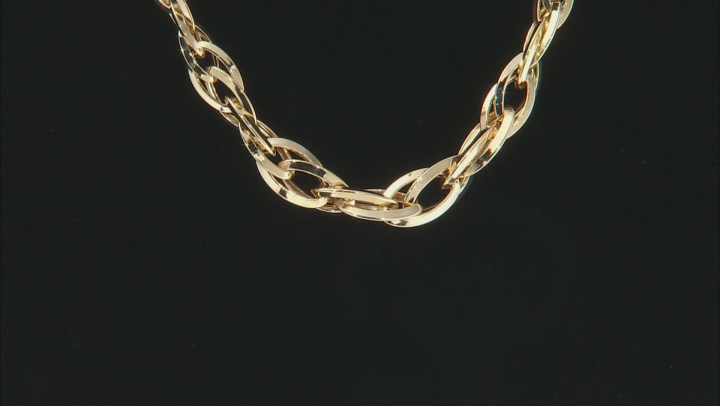 10K Yellow Gold 7.65MM-3.48MM Graduated Interlock Oval Chain 17 Inch Necklace Video Thumbnail