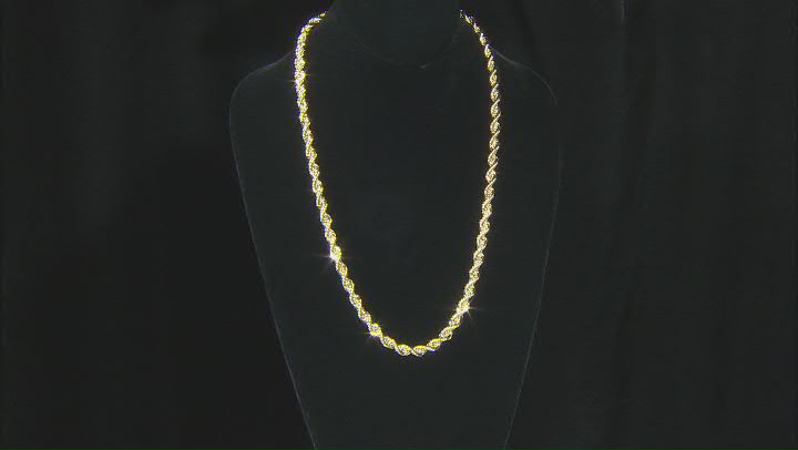 10K Yellow Gold 6.9MM Rope Chain 24 Inch Necklace Video Thumbnail
