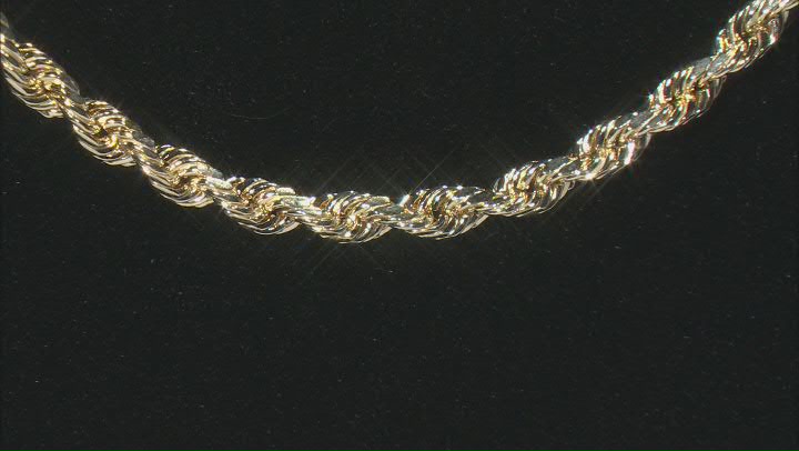 10K Yellow Gold 2.5MM Rope Chain Video Thumbnail
