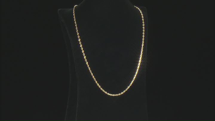 10K Yellow Gold 2.5MM Rope Chain Video Thumbnail