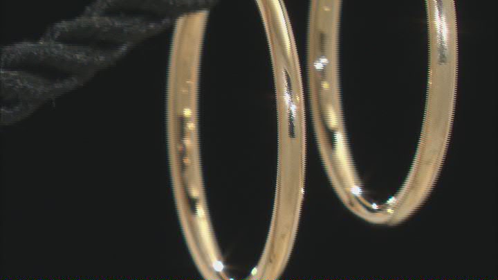 14K Yellow Gold 1x27MM Polished Tube Hoop Earrings Video Thumbnail