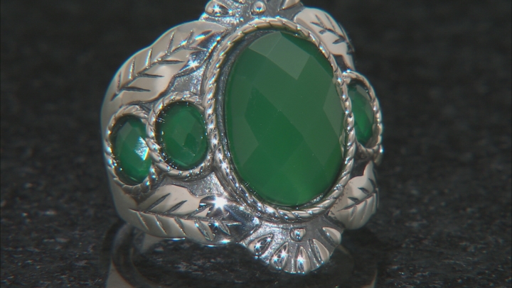 Green Onyx Sterling Silver Ring Video Thumbnail