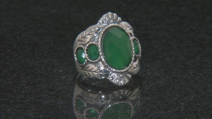 Green Onyx Sterling Silver Ring Video Thumbnail