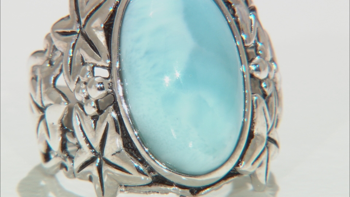 Blue larimar sterling silver ring Video Thumbnail