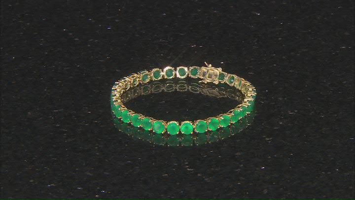 Green onyx 18k yellow gold over sterling silver bracelet Video Thumbnail