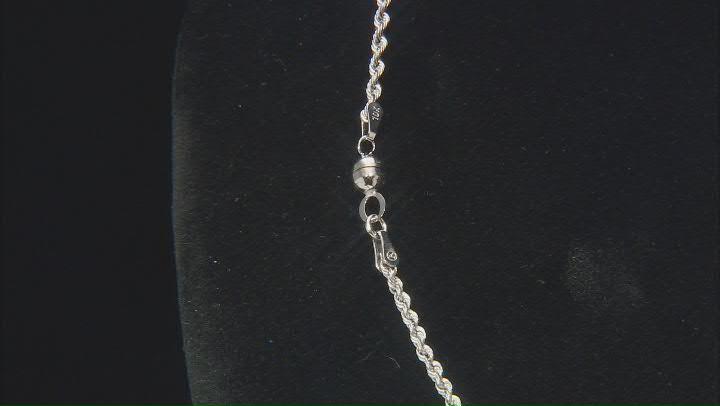 10k White Gold 2.05mm Silk Rope 18 Inch Chain With 10k White Gold Magnetic Clasp Video Thumbnail