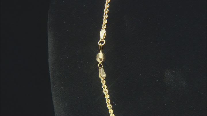 10k Yellow Gold 2.05mm Silk Rope 18 Inch Chain With 10k Yellow Gold Magnetic Clasp Video Thumbnail