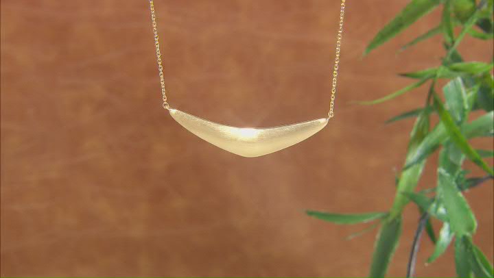 18K Yellow Gold Over Silver Boomerang Necklace Video Thumbnail