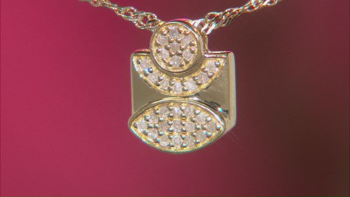 White Argyle Diamond 18k Yellow Gold Over Sterling Silver Pendant With Chain 0.15ctw Video Thumbnail