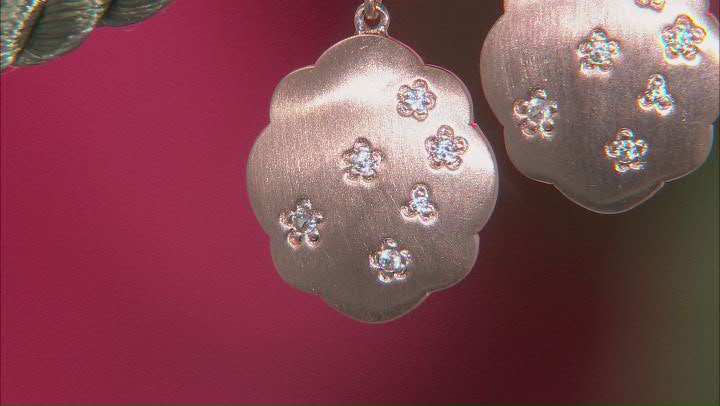 White Zircon 18k Rose Gold Over Silver Australian Flag Star Earrings 0.26ctw Video Thumbnail
