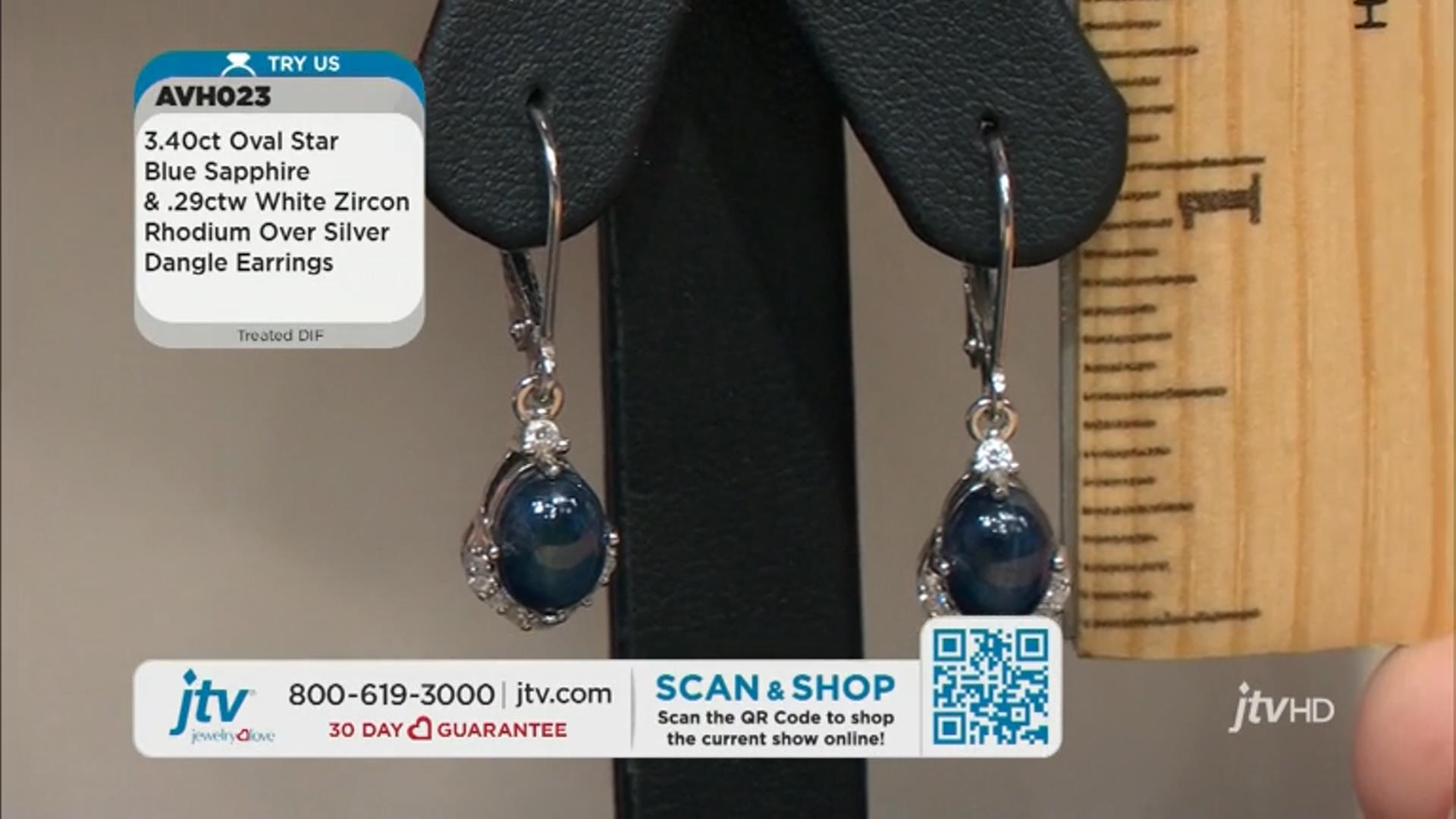 Blue Sapphire Rhodium Over Sterling Silver Dangle Earrings 3.69ctw Video Thumbnail
