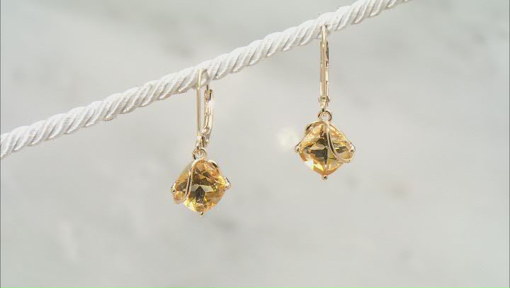 Yellow Citrine 18K Yellow Gold Over Sterling Silver Earring 3.74ctw Video Thumbnail