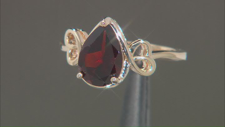Red Garnet 18K Yellow Gold Over Sterling Silver Ring 1.10ct Video Thumbnail