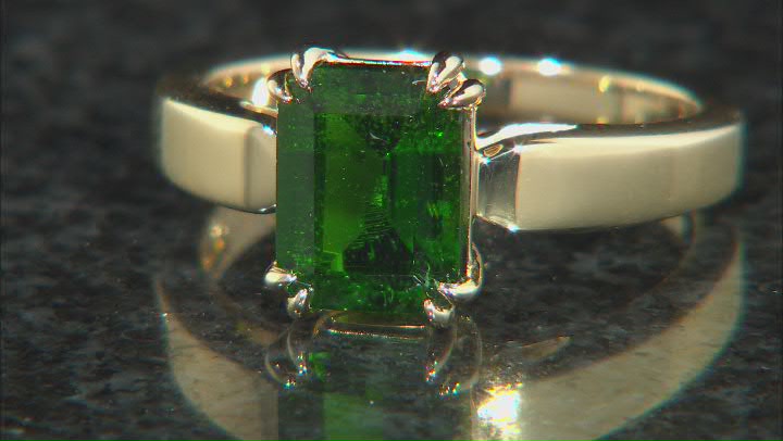 Green Chrome Diopside 18k Yellow Gold Over Sterling Silver Solitaire Ring 2.13ct Video Thumbnail