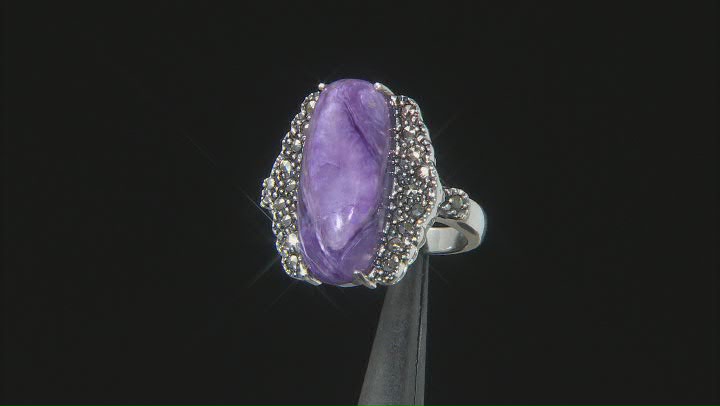Purple Charoite Sterling Silver Ring Video Thumbnail