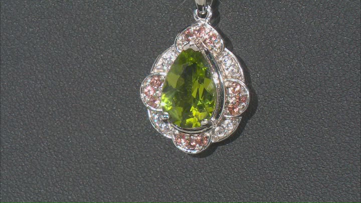 Green Manchurian Peridot(TM) Rhodium Over Sterling Silver Pendant With Chain 2.77ctw Video Thumbnail