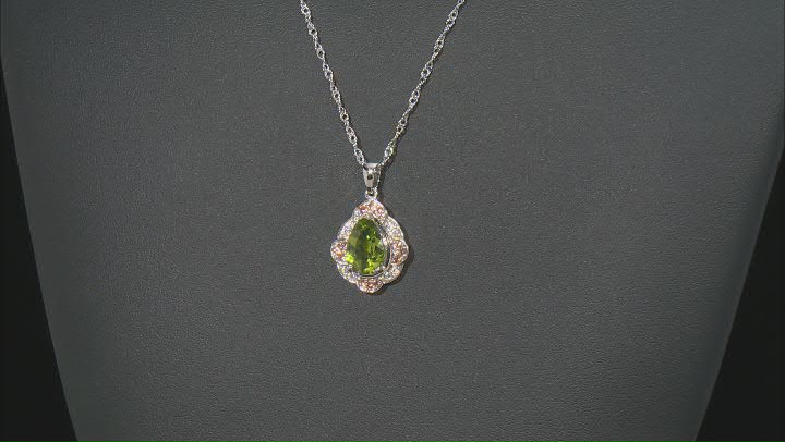 Green Manchurian Peridot(TM) Rhodium Over Sterling Silver Pendant With Chain 2.77ctw Video Thumbnail