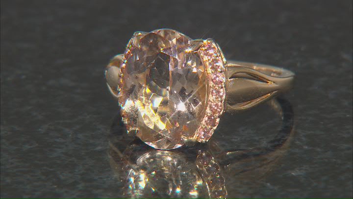 Brown Champagne Quartz 18k Yellow Gold Over Sterling Silver Ring 4.48ctw Video Thumbnail