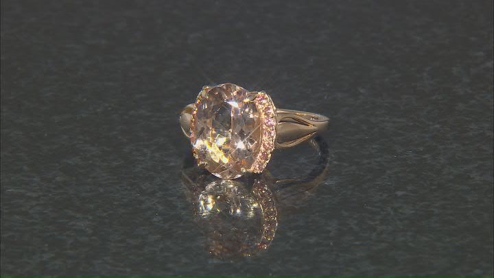 Brown Champagne Quartz 18k Yellow Gold Over Sterling Silver Ring 4.48ctw Video Thumbnail