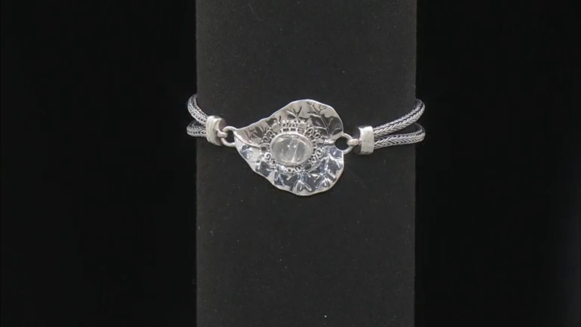 8x10mm Rainbow Moonstone Sterling Silver Leaf Bracelet Video Thumbnail