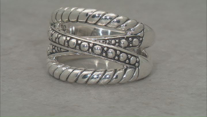 Sterling Silver Crossover Textured Ring Video Thumbnail