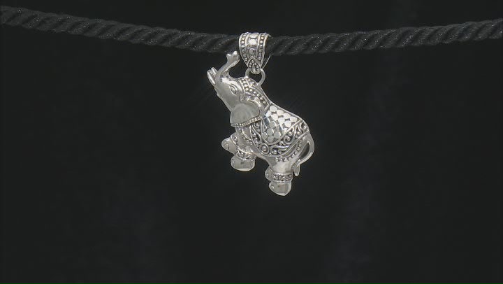 Sterling Silver Textured Elephant Pendant Video Thumbnail