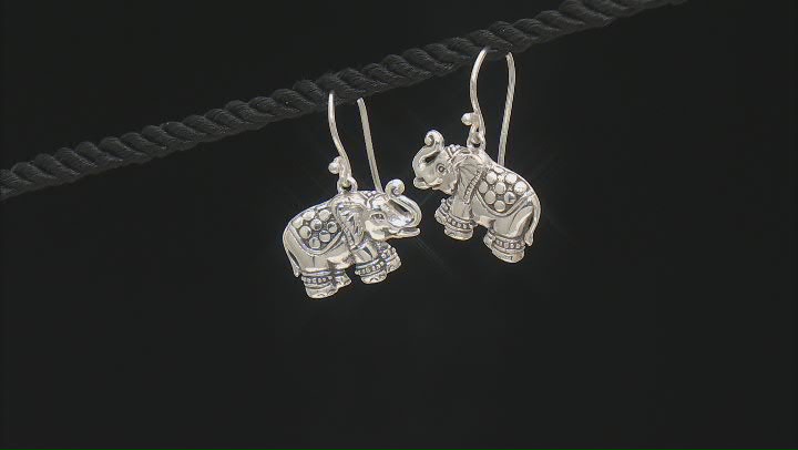 Sterling Silver Textured Elephant Earrings Video Thumbnail