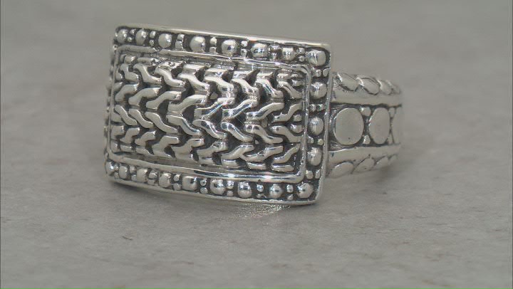 Sterling Silver Textured & Jawan Beaded Ring Video Thumbnail