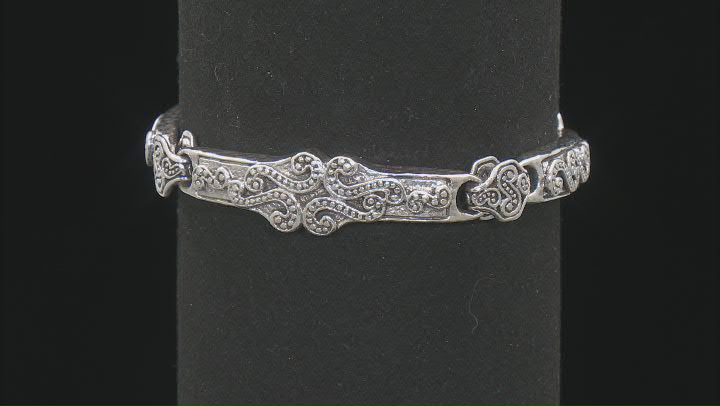 Sterling Silver Swirl Textured Bracelet Video Thumbnail