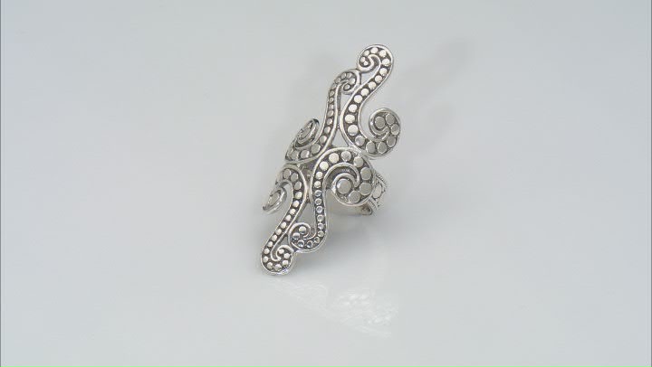 Sterling Silver Beaded Swirl Statement Ring Video Thumbnail