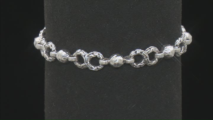Sterling Silver Textured Link Bracelet Video Thumbnail