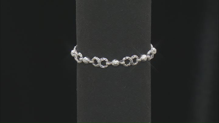 Sterling Silver Textured Link Bracelet Video Thumbnail