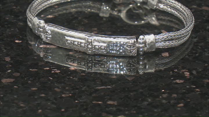 Sterling Silver Textured Cross Bracelet Video Thumbnail