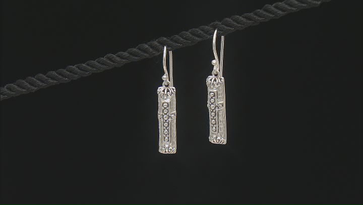 Sterling Silver Textured Cross Earring Video Thumbnail