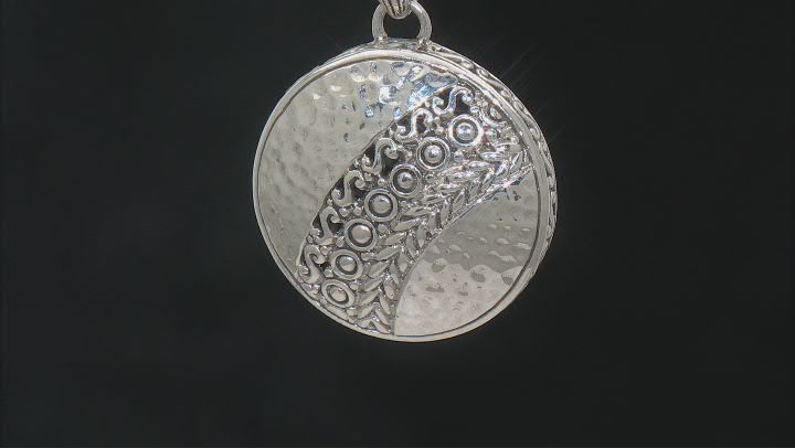 Sterling Silver Hammered Circle Pendant Video Thumbnail