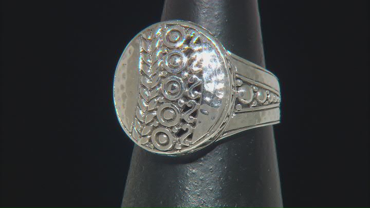 Sterling Silver Hammered Circle Statement Ring Video Thumbnail