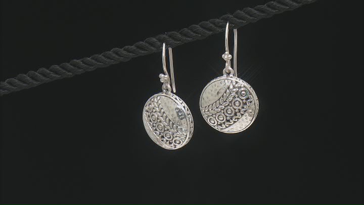 Sterling Silver Hammered Circle Earrings Video Thumbnail