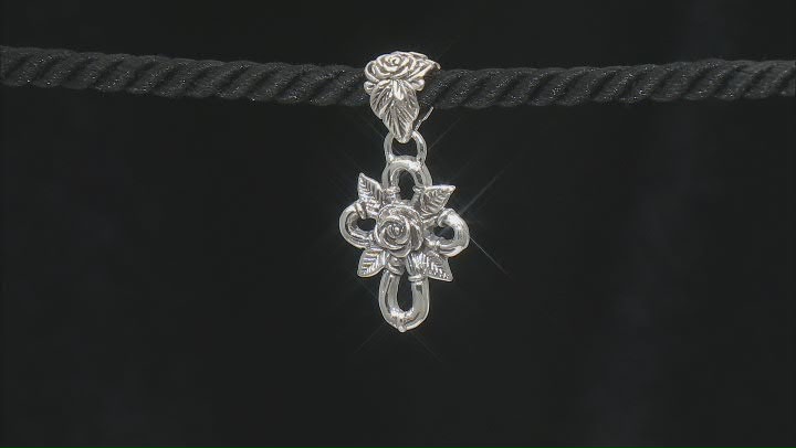 Sterling Silver Cross and Rose Pendant Video Thumbnail